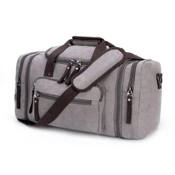 New Canvas Duffle Bag Large Capacity Grey - Picture 1 of 6